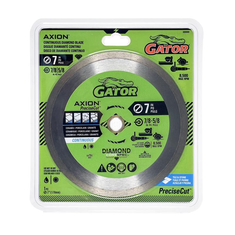 Gator PreciseCut 7 in. D X 7/8-5/8 in. Diamond Continuous Rim Saw Blade