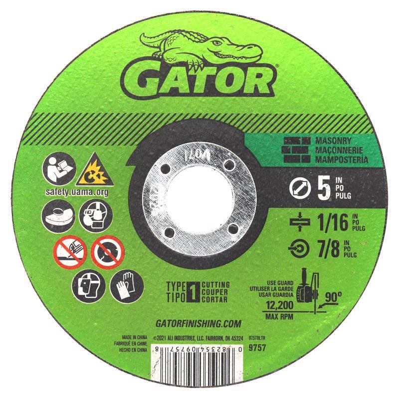 Gator 5 in. D X 7/8 in. Aluminum Oxide/Silicon Carbide Masonry Cut-Off Blade