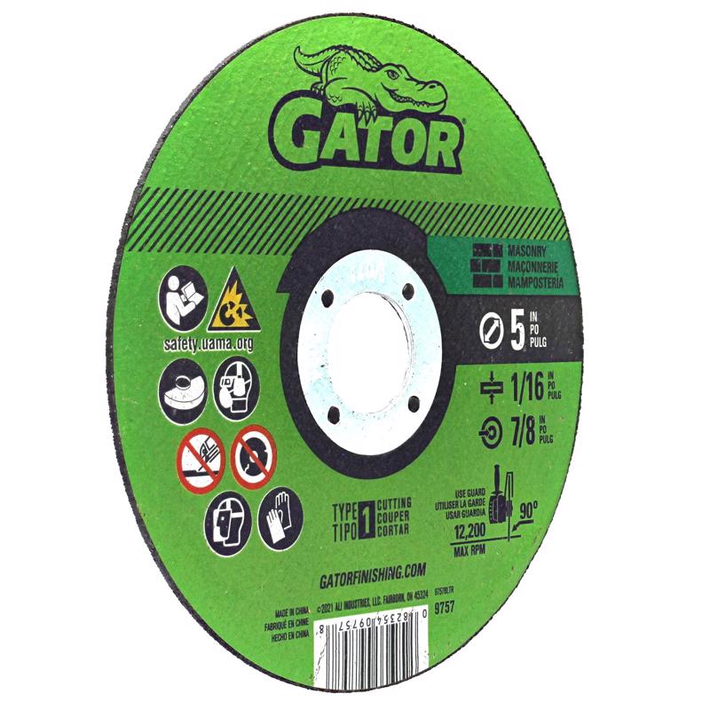 Gator 5 in. D X 7/8 in. Aluminum Oxide/Silicon Carbide Masonry Cut-Off Blade