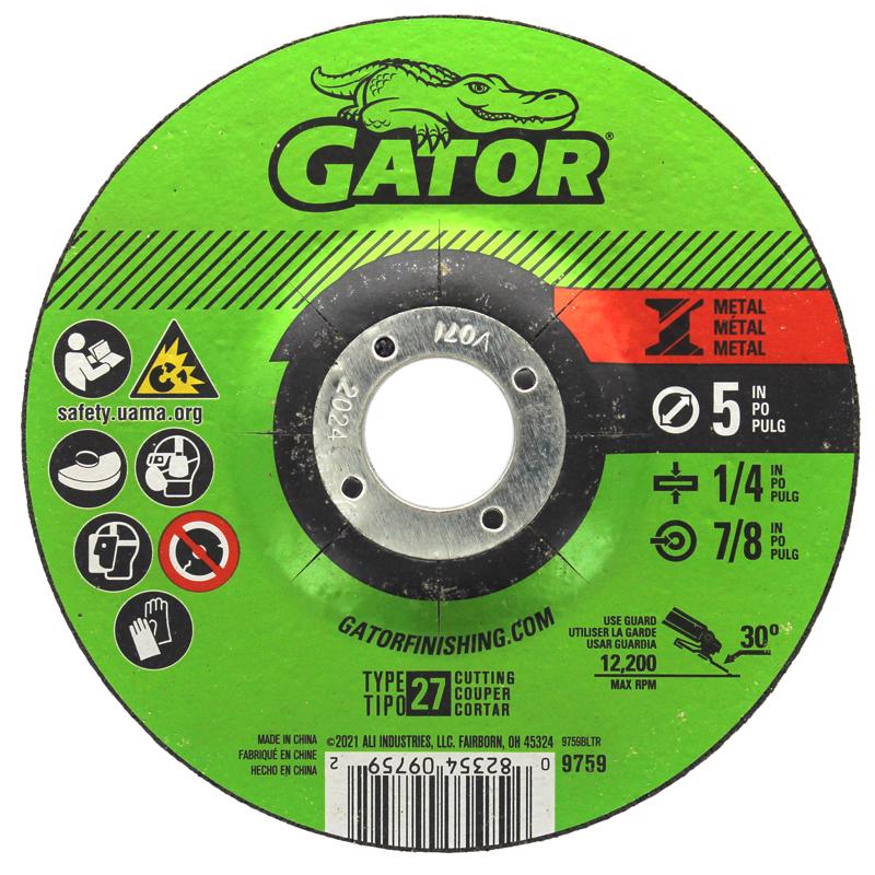 Gator 5 in. D X 7/8 in. Aluminum Oxide Metal Cutting Wheel