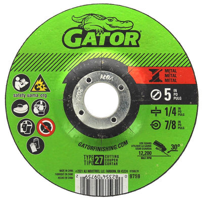 Gator 5 in. D X 7/8 in. Aluminum Oxide Metal Cutting Wheel