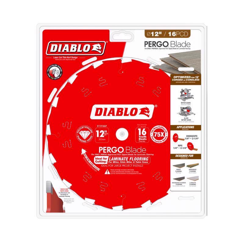 Diablo Pergo Blade 12 in. D X 1 in. Laminate Flooring PCD Circular Saw Blade 16 teeth 1 each