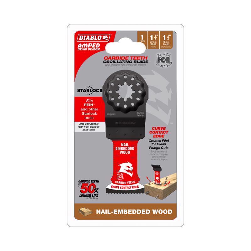 Diablo Demo Demon Amped 1-3/4 in. L X 1-1/4 in. W Carbide Oscillating Blade Nail-Embedded Wood