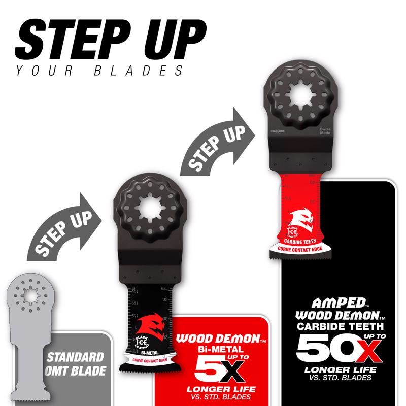 Diablo Demo Demon Amped 1-3/4 in. L X 1-1/4 in. W Carbide Oscillating Blade Nail-Embedded Wood