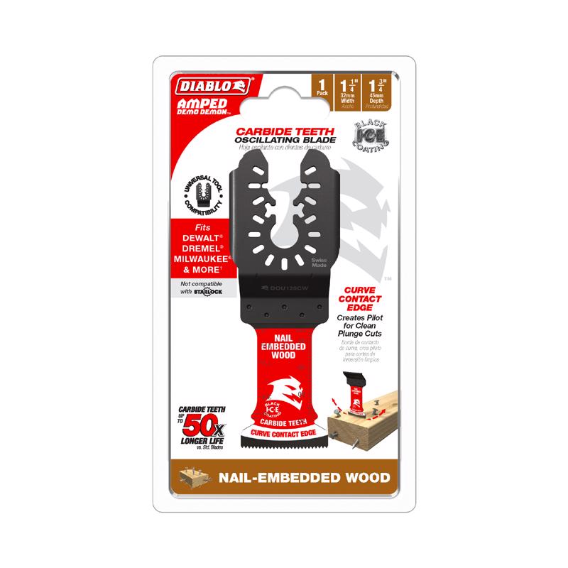 Diablo Demo Demon Amped 1-3/4 in. L X 1-1/4 in. W Carbide Oscillating Blade Nail-Embedded Wood