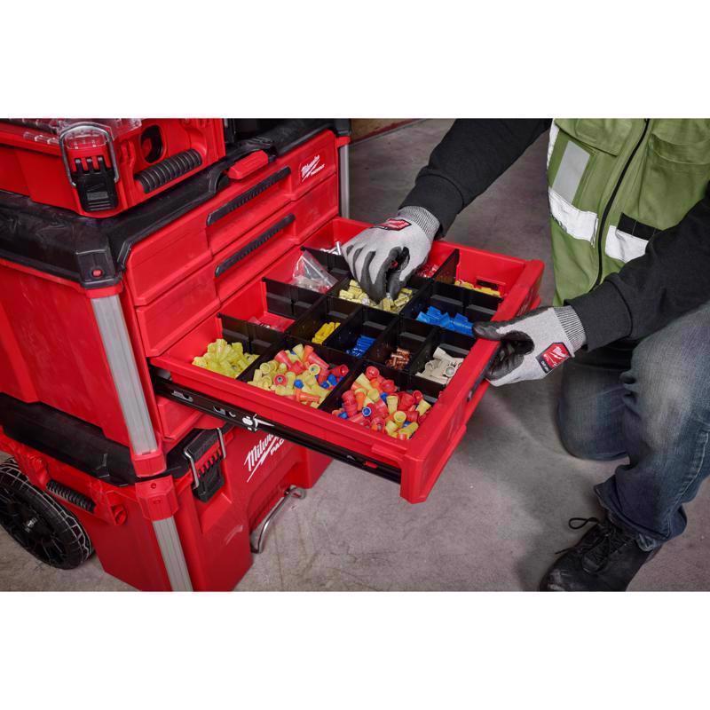 Milwaukee Packout 16.3 in. Modular 4-Drawer Tool Box Black/Red