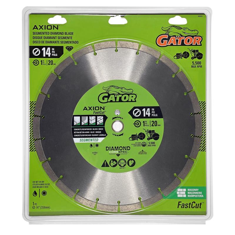 Gator FastCut 14 in. D X 1 in. Diamond Segmented Rim Saw Blade