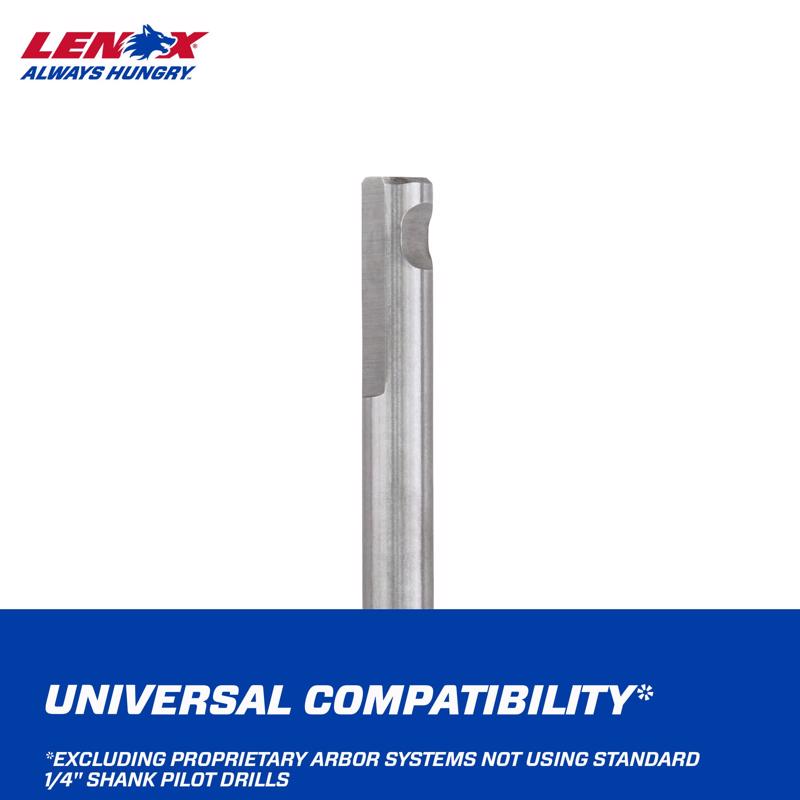 Lenox 1/4 in. High Speed Steel 4-1/4 in. L X 1/4 in. D Hole Saw Pilot Bit