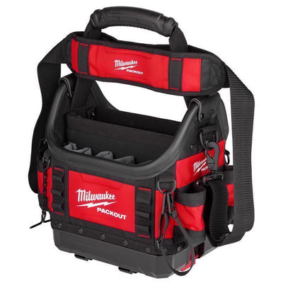 Milwaukee Packout 9.75 in. W X 19 in. H Ballistic Structured Tool Tote 35 pocket Black/Red