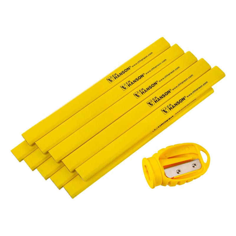 C.H. Hanson 2 in. L Carpenter Pencil and Sharpener Yellow 10 pc
