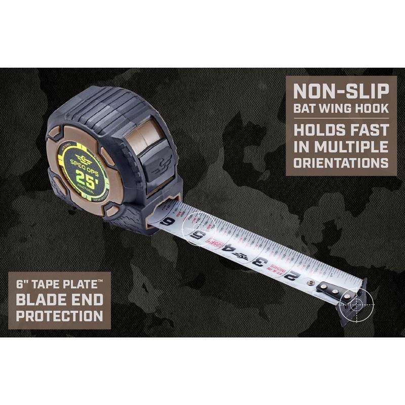 Spec Ops 25 ft. L X 3.3 in. W Tape Measure