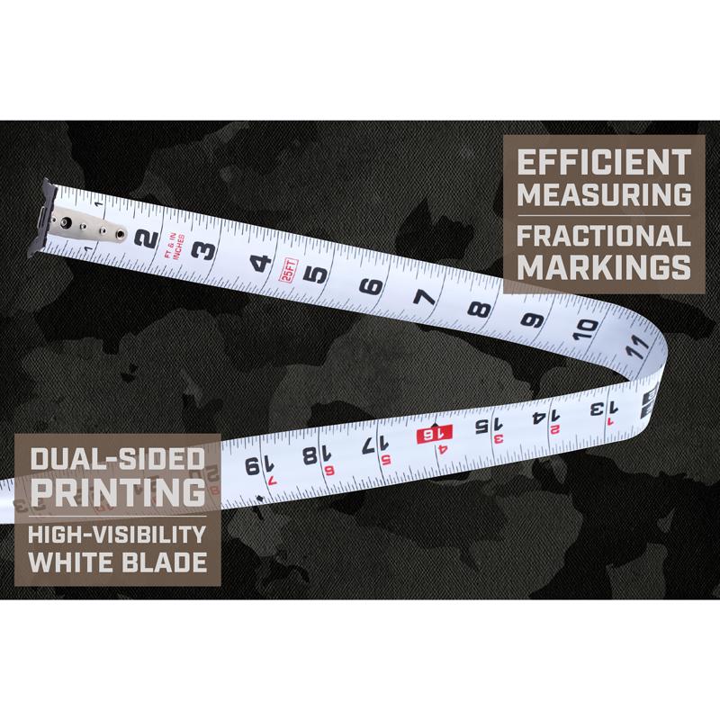 Spec Ops 25 ft. L X 3.69 in. W Tape Measure