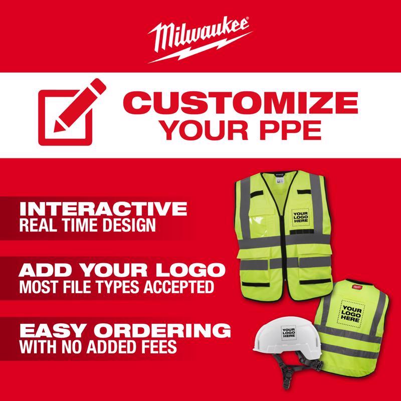 Milwaukee Reflective Type R Class 2 Safety Vest High Visibility Yellow L/XL