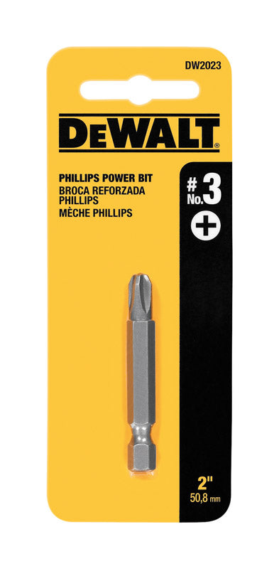 DeWalt Phillips #3 X 2 in. L Power Bit Heat-Treated Steel