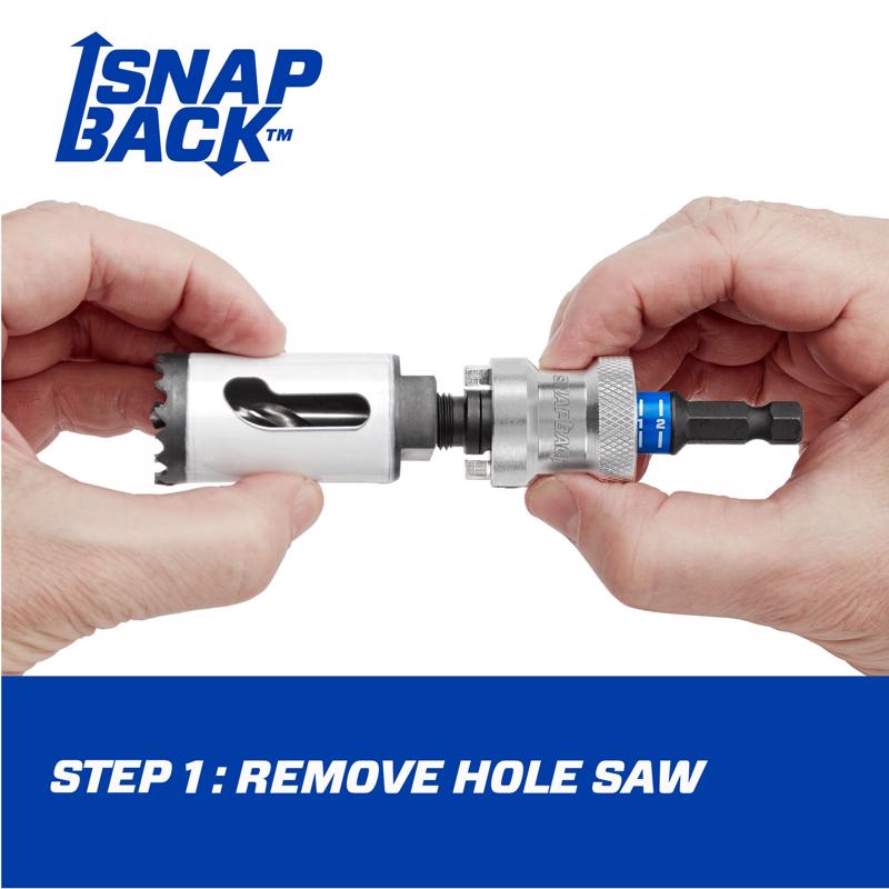 Lenox Snap-Back 9/16 - 1-3/16 in. Quick Change 3/8 in. D Hole Saw Arbor