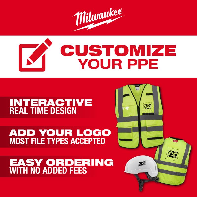 Milwaukee CSA Type R/Class 2 Reflective Mesh/One Pocket Safety Vest High Visibility Yellow S/M