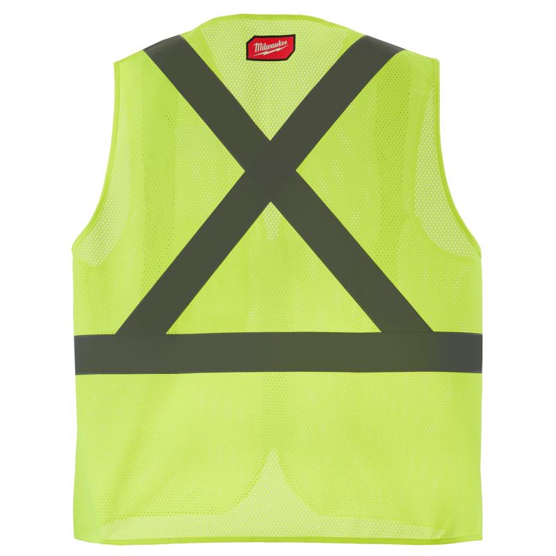 Milwaukee CSA Type R/Class 2 Reflective Mesh/One Pocket Safety Vest High Visibility Yellow S/M