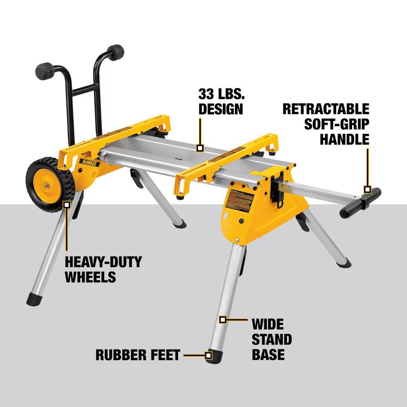 DeWalt Aluminum 9 in. H X 19.75 in. W Rolling Table Saw Stand 200 lb. capacity Yellow