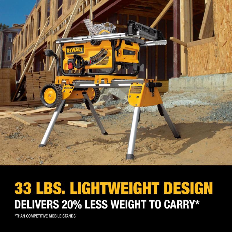 DeWalt Aluminum 9 in. H X 19.75 in. W Rolling Table Saw Stand 200 lb. capacity Yellow