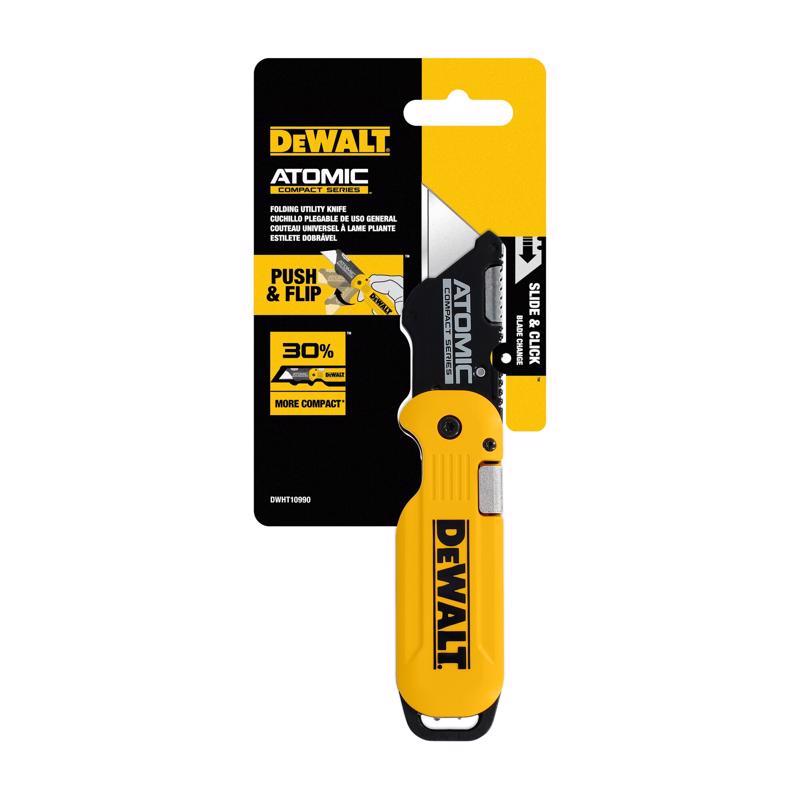 DeWalt Press and Flip Atomic Compact Utility Knife Yellow