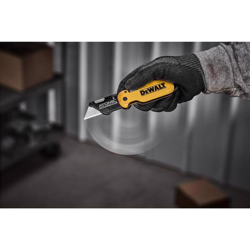 DeWalt Press and Flip Atomic Compact Utility Knife Yellow