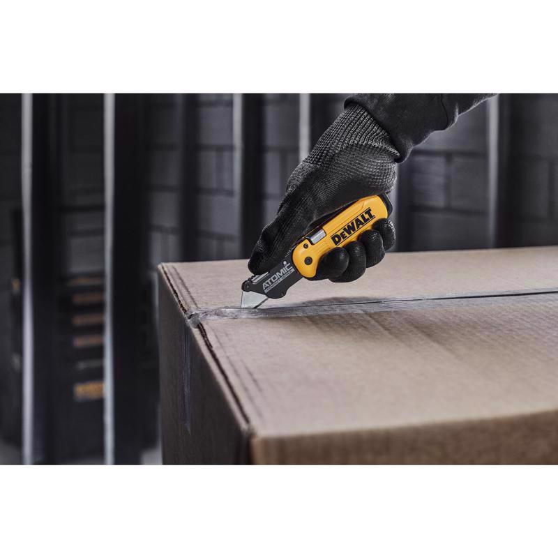 DeWalt Press and Flip Atomic Compact Utility Knife Yellow