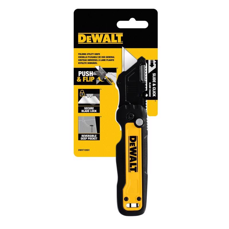 DeWalt Press and Flip Compact Utility Knife Black/Yellow