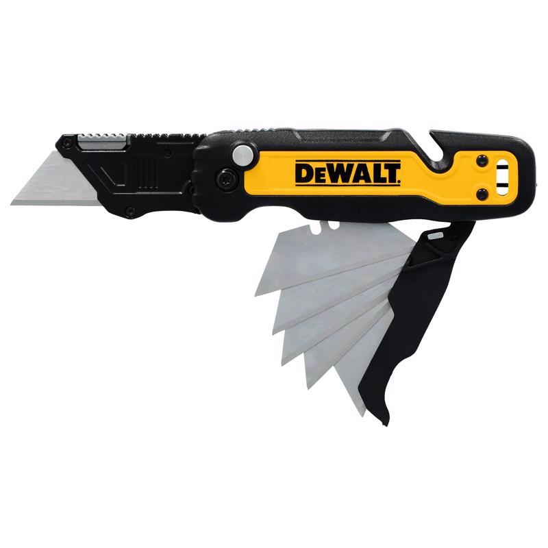 DeWalt Press and Flip Compact Utility Knife Black/Yellow