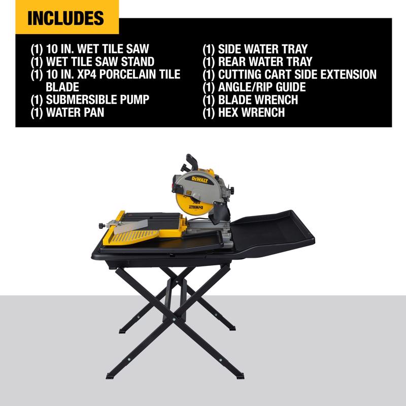DeWalt 15 amps Corded 10 in. Wet Tile Saw with Stand