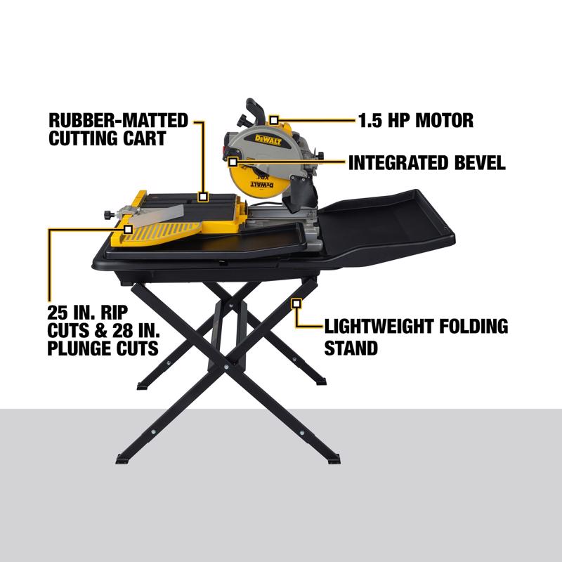 DeWalt 15 amps Corded 10 in. Wet Tile Saw with Stand