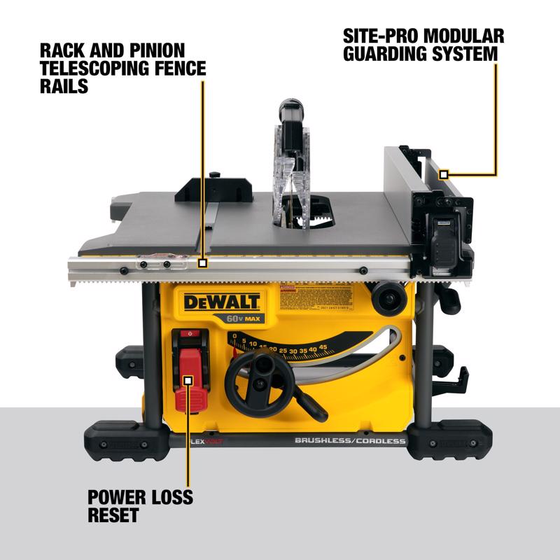 DeWalt 60V MAX FlexVolt Cordless 8-1/4 in. Table Saw Tool Only