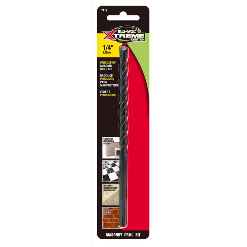 Disston Blu-Mol Xtreme 1/4 in. X 6 in. L Carbide Tipped Masonry Drill Bit Straight Shank