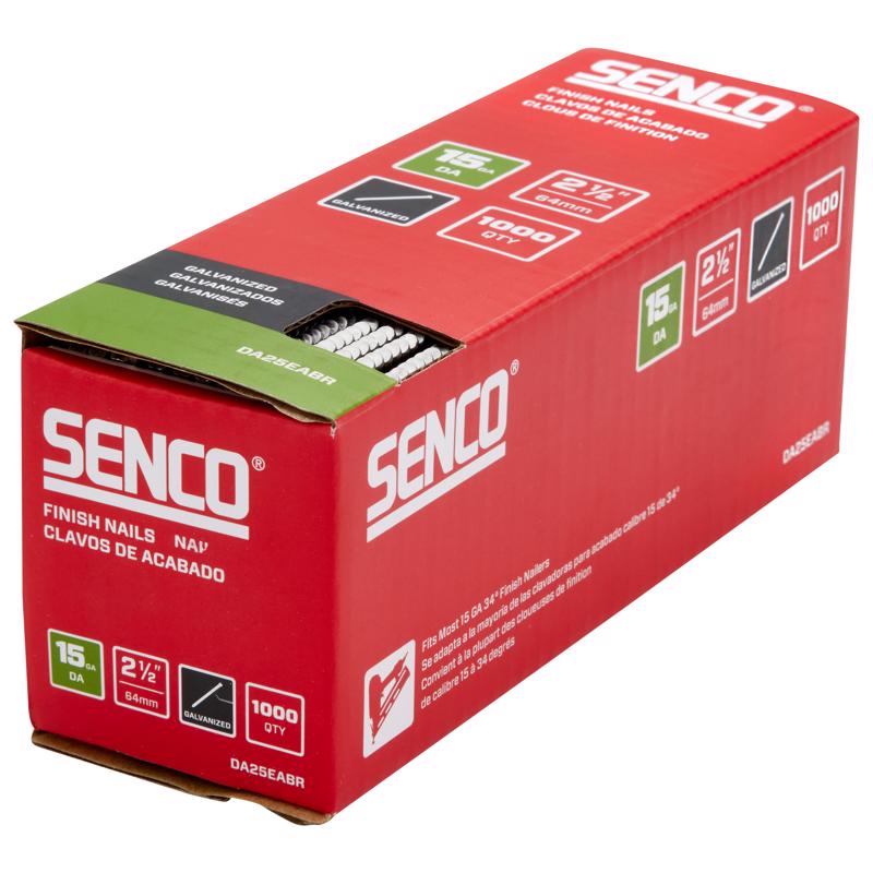 Senco 2-1/2 in. Finishing Galvanized Steel Nail Brad Head