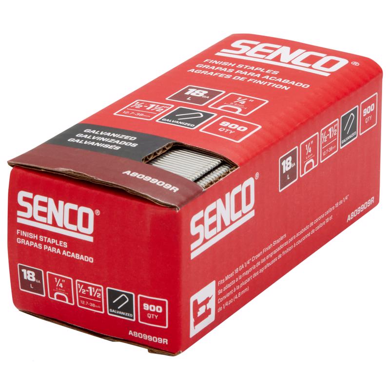 Senco 1/4 in. W X Variety in. L Galvanized Finish Staples 18 Ga. 900 box