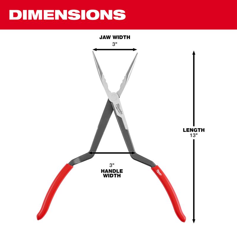 Milwaukee 13 in. Plastic Straight Nose Long Reach Pliers