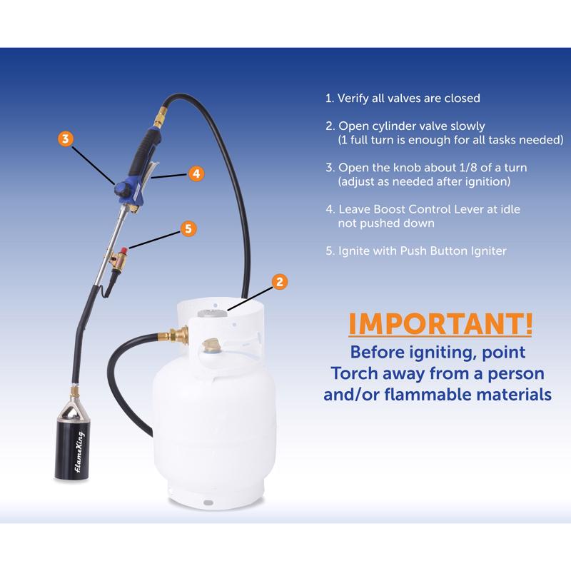 Flame King 108 in. L X 3 in. W Torch Propane