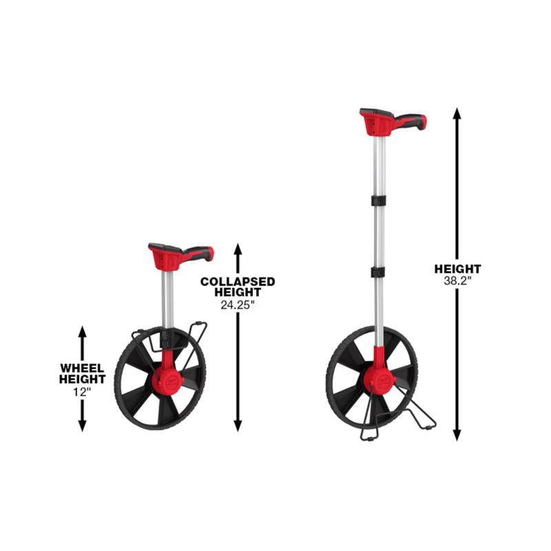 Milwaukee 12.5 in. L X 4 in. W 12 in. Measuring Wheel Black/Red
