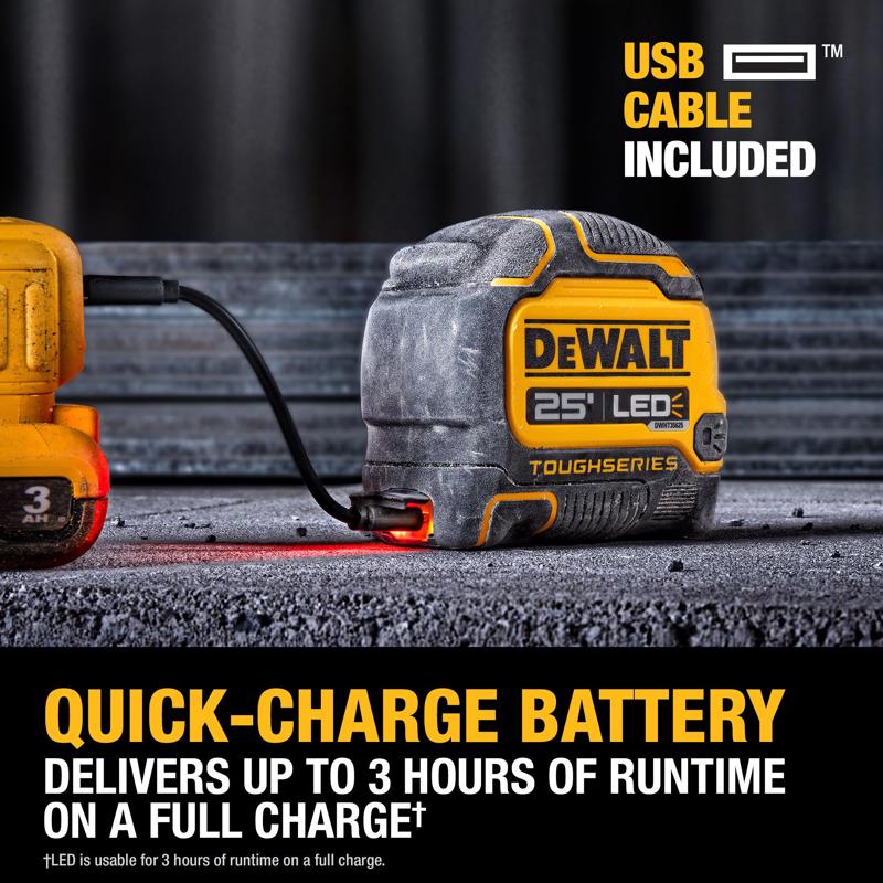 DeWalt ToughSeries 25 ft. L X 1.25 in. W LED Tape Measure