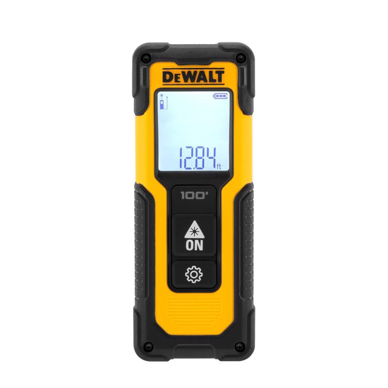 DeWalt 6.5 in. L X 3.8 in. W Laser Distance Measurer 100 ft. Black/Yellow