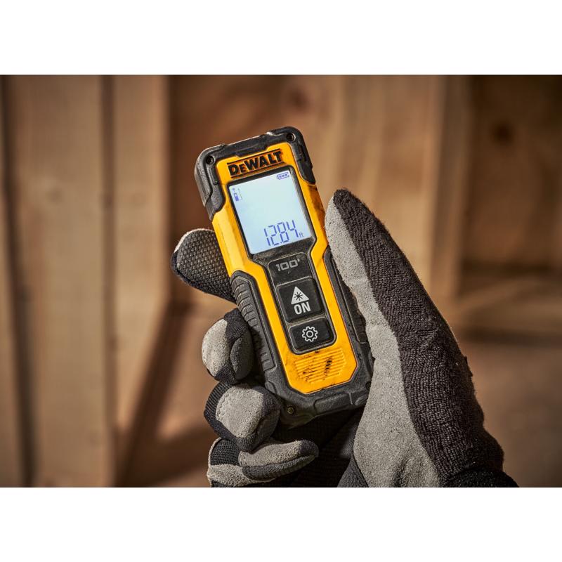 DeWalt 6.5 in. L X 3.8 in. W Laser Distance Measurer 100 ft. Black/Yellow