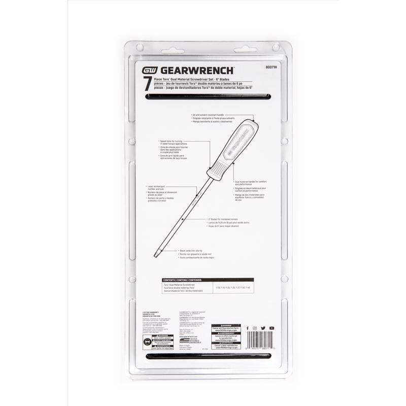 GEARWRENCH Torx Screwdriver Set 7 pk