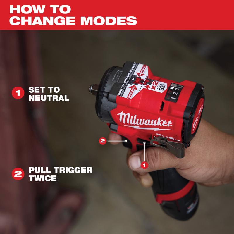 Milwaukee M12 1/2 in. Cordless Brushless Impact Wrench Kit (Battery & Charger)