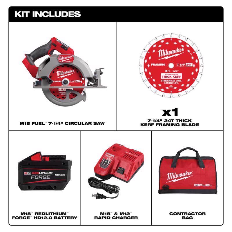 Milwaukee M18 FUEL 7-1/4 in. Cordless Brushless Circular Saw Kit (Battery & Charger)