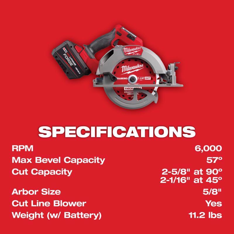 Milwaukee M18 FUEL 7-1/4 in. Cordless Brushless Circular Saw Kit (Battery & Charger)