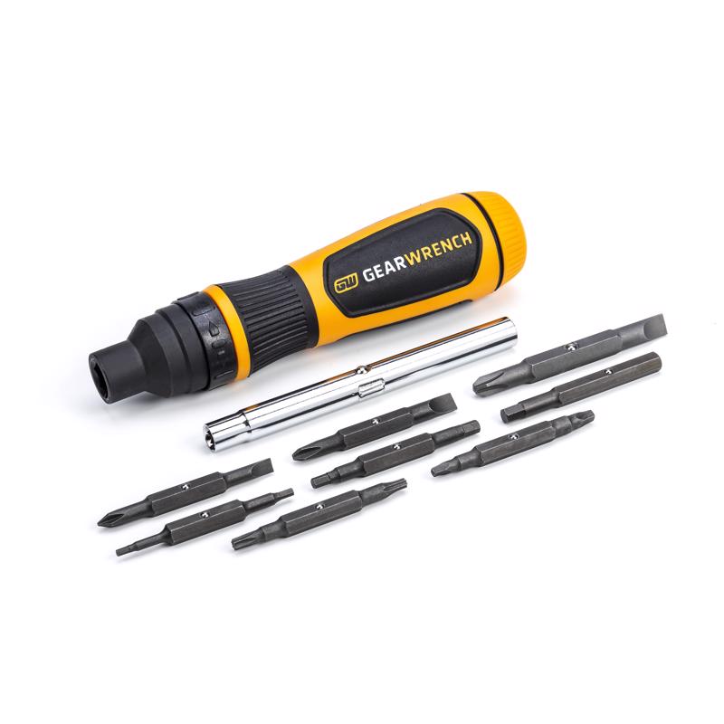 GEARWRENCH Phillips/Slotted/Torx/Square Multi-Bit Ratchet Screwdriver 9.5 in. 19 pc