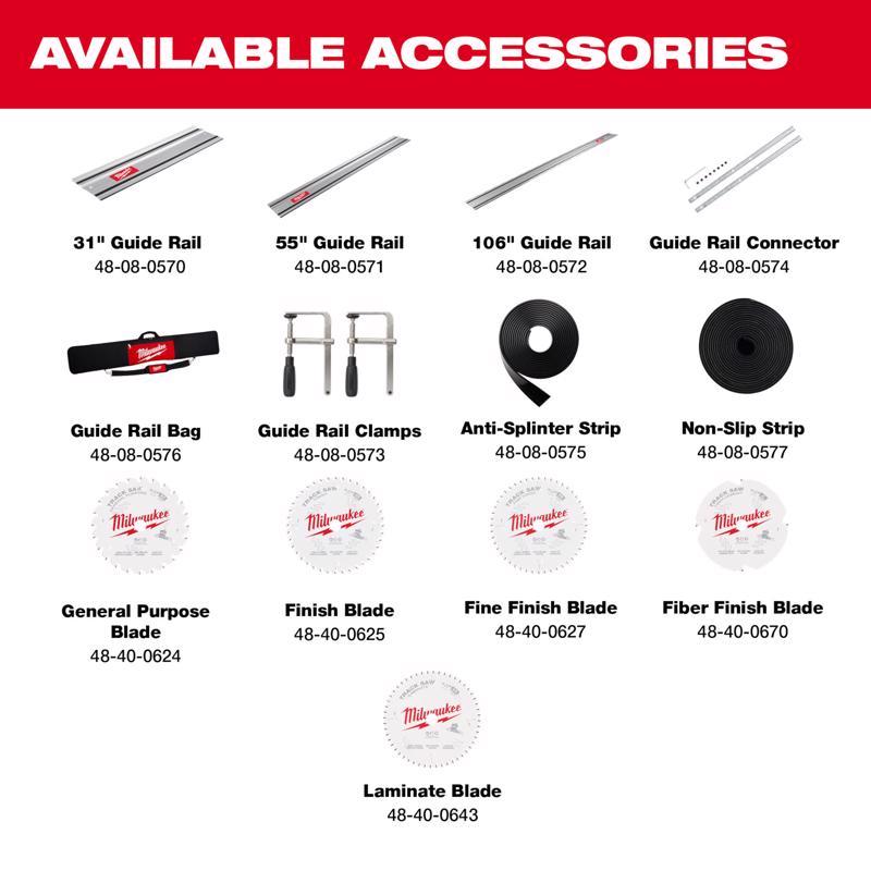 Milwaukee M18 FUEL M18 6 amps 6-1/2 in. Cordless Brushless Plunge Track Saw Kit (Battery & Charger)