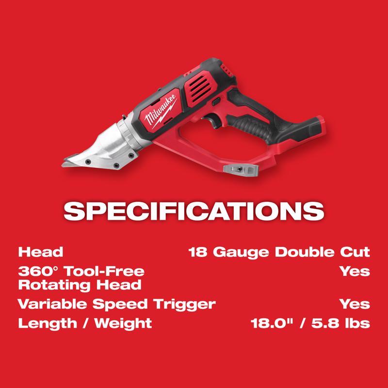 Milwaukee M18 18 V 20 Ga. Cordless Shear Tool Only