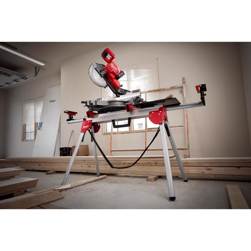 Milwaukee Aluminum 100 in. L X 32 in. H X 27 in. W Stand Miter Saw Stand 500 lb Red
