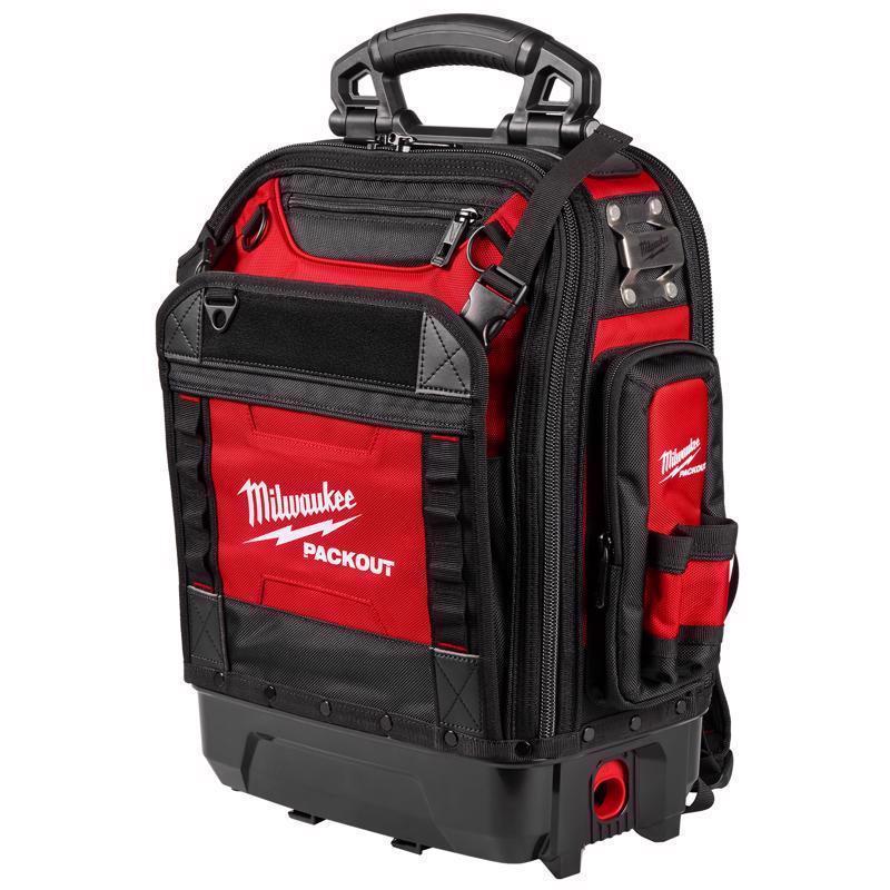 Milwaukee Packout Ballistic Polyester Structured Backpack 42 pocket Black/Red