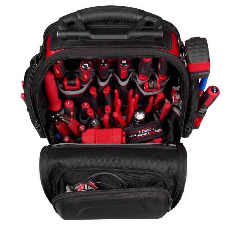 Milwaukee Packout Ballistic Polyester Structured Backpack 42 pocket Black/Red